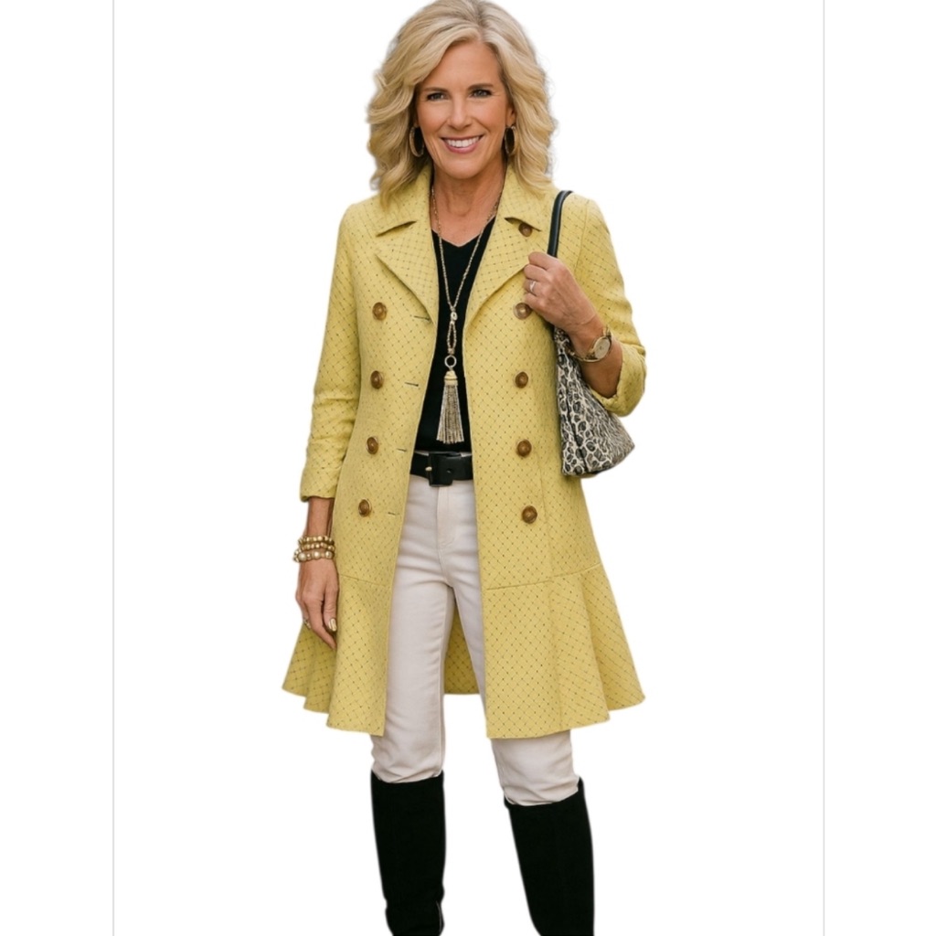 Cabi Yellow Double-Breasted Topper